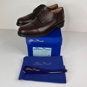 Dino Monti Mens Ally Dark Brown Leather Oxford Dress Shoes Size 9D Made in Italy